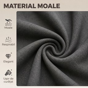 HOMCOM Set 2 Taburete Bar Rotative Catifea, Înălțime Reglabilă, Suport Picioare, Spătar, Bază Metalică, Gri | Aosom Romania