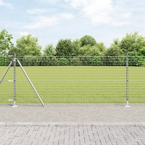 vidaXL Stâlp de gard. 52 pcs Argintiu 3.2 x 3.2 x 110 cm Oțel