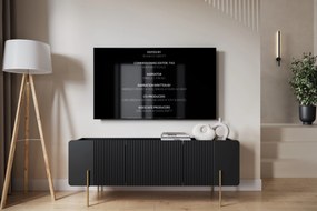 Dulap TV Malmi 150 cm - negru mat / picioare aurii