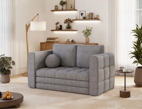 Canapea Kastol , gri bouclé extensibil, 137x71x74 cm – Royal 04