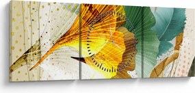 Tablou - Frunze (cu ceas) (90x30 cm)