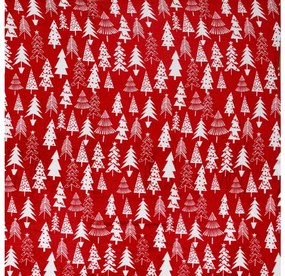 Patura microplus de Craciun CHRISTMAS TREES rosu Dimensiune: 160 x 200 cm
