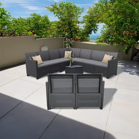 Set de mobilier de grădină Claire V cu 9 locuri și masă Vigo cu depozitare, grafit