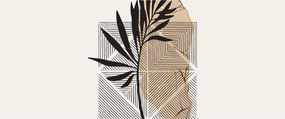 Tablou - Abstracție cu frunze tropicale N⁰1 (120x50 cm)