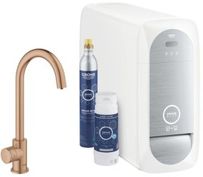 Grohe Blue Home Robinet de bucatarie cu sistem de filtrare, racire si acidulare, pipa C, cupru mat (brushed warm sunset)