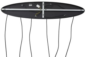 Lampă suspendată neagră cu sticlă chihlimbar, fumurie și transparentă cu 6 lumini - Elena