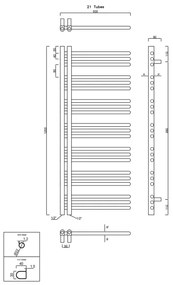 Sapho - Radiator de baie DORLION 400W/230V 50x120 cm alb