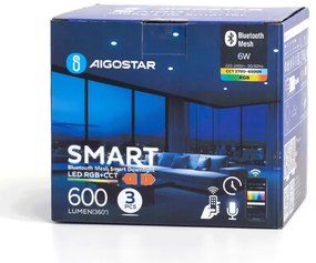 SET 3x corp de iluminat LED RGBW dimabil încastrat Aigostar MESH 6W/230V 2700K-6500K d. 11,5cm