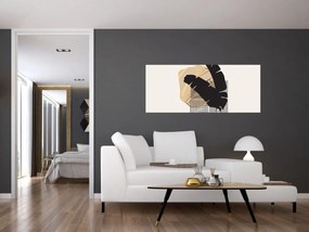 Tablou - Abstracție cu frunze tropicale N⁰4 (120x50 cm)
