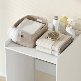 HOMCOM Dulap de baie pentru nișă cu raft deschis, dulap pentru baie, ideal pentru spații mici, 64 x 60 x 97,5 cm, Alb | Aosom Romania