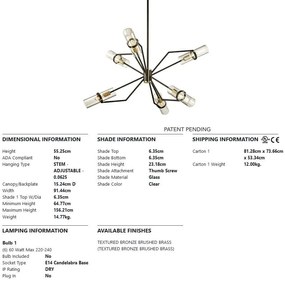 Candelabru LUX design modern RAEF, cu 6 surse de lumina, small