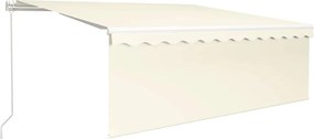 vidaXL Copertină retractabilă manual cu stor, crem, 4x3 m