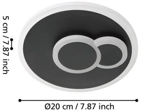Plafonieră LED CADEGAL LED/7,8W/230V d. 20 cm neagră Eglo 30659