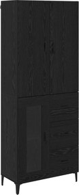 vidaXL Bufet Pe perete Stejar Negru 69,5 x 34 x 180 cm Lemn compozit