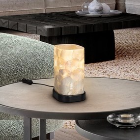 Veioza, Lampa metal negru, sidef alb Nakar