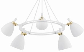 Lustra cu 5 spoturi design modern CHARLOTTE alb