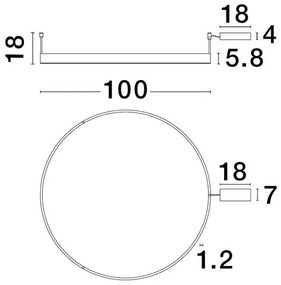 Lustra/Plafoniera LED dimabila design circular MOTIF 100cm