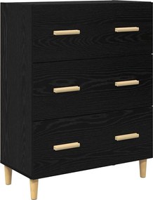 vidaXL Bufet Stejar Negru 69,5 x 34 x 90 cm Lemn compozit