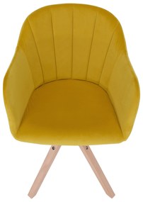 Fotoliu rotativ, textil Velvet, galben/fag, DALIO
