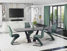 Masă de sufragerie extensibilă 160-220 cm Fredda (negru + gri) (pentru 6 8 persoane). 1048853