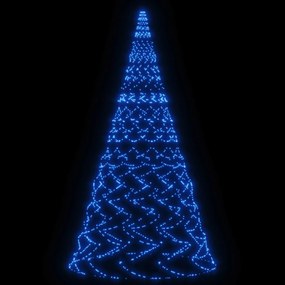 Brad de Craciun pe catarg, 3000 LED-uri, albastru, 800 cm Albastru, 800 x 230 cm, Becuri LED in forma zigzag, 1
