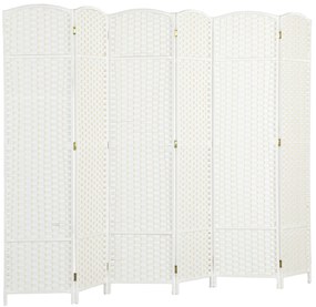HOMCOM Separator de cameră 6 părți pliabil perete de intimitate perete de separare pentru sufragerie dormitor birou acasă Alb | Aosom Romania