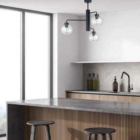 Lustră pe tijă FLEX 3xE27/60W/230V negru/transparent