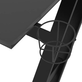 Birou de gaming cu picioare in forma de ZZ, negru, 110x60x75 cm Negru, 110 x 60 x 75 cm