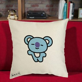 Perna Personalizata BT21 Koya Kawaii, 40x40 cm, Ecru, Husa Detasabila, Perna Inclusa, BEKZ®