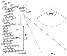 Rabalux 7478-LED Aplica exterior BALIMO LED 12W 230V IP44 cu senzor