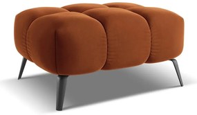 Taburet portocaliu cu tapițerie din catifea Nalu – Makamii