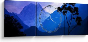 Tablou - Cerul de noapte din Nepal (cu ceas) (90x30 cm)