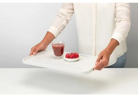 Tocator pentru taiat si servit Brabantia Tasty+ 1003308, 40x25 cm, Antiderapant, Uсor de curатat, Gri deschis
