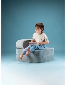 Fotoliu de copii verde mentă cu tapițerie din catifea reiată Flip – Wigiwama