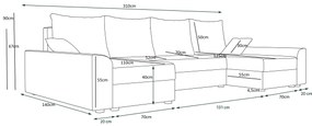 Colțar în formă de U Destiny U (Negru + Gri). 1056980
