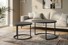 Set de 2 masute cu blat ceramic gri ELEGANCE 75cm