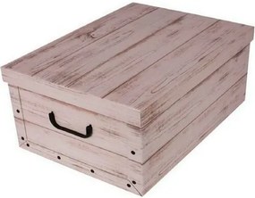 Cutie de depozitare cu capac Wood, albă, 51 x 37 x24 cm