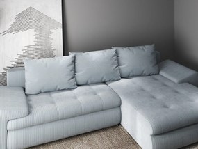Colțar extensibil dumonde cu ladă de depozitare si sezut confortabil din spuma high-density, Leonardo Zoom Grey 260x185 cm II