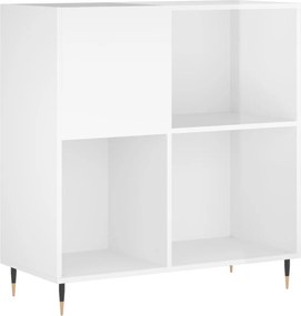 vidaXL Dulap de discuri alb extralucios 84,5x38x89 cm lemn compozit