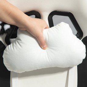 HOMCOM Scaun gaming ergonomic cu urechi de pisică, fotoliu gamer cu spătar înclinabil, 65 x 62 x 124 cm, alb | Aosom Romania