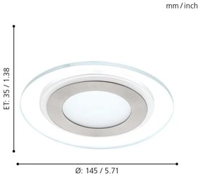 Eglo 95932 - Corp de iluminat LED tavan fals PINEDA 1 1xLED/11W/230V