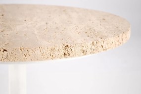 Masa de cafea Traverso travertin/alb ø40/h45 cm
