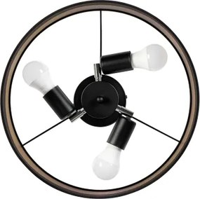 Plafonieră ALBA, 3x E27/15W/230V, Ø 40 cm, negru/maro