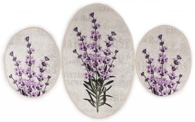 Set 3 Covorase de Baie Lavender, Catifea, Multicolor