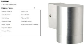 Aplica de perete exterior IP54 Tin Maxi aluminiu 21509929 NL