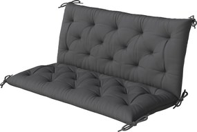 Outsunny Pernă pentru Bancă de Grădină sau pentru Balansoar de Grădină 120x110x12 cm de 2 Locuri cu 6 Șnururi de Fixare Negru | Aosom Romania