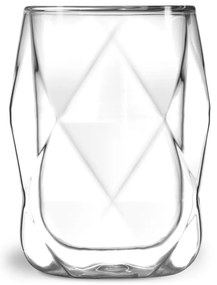 Set 2 pahare de latte cu perete dublu Vialli Design Geo, 350 ml