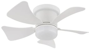 Lustra LED cu ventilator si telecomanda HINES alb 40cm, 03609W GL