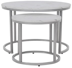 Set 2 mese de cafea Paola - marmura/silver