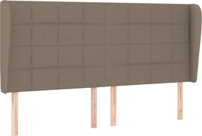 vidaXL Tăblie de pat cu aripioare gri taupe 163x23x118/128 cm textil